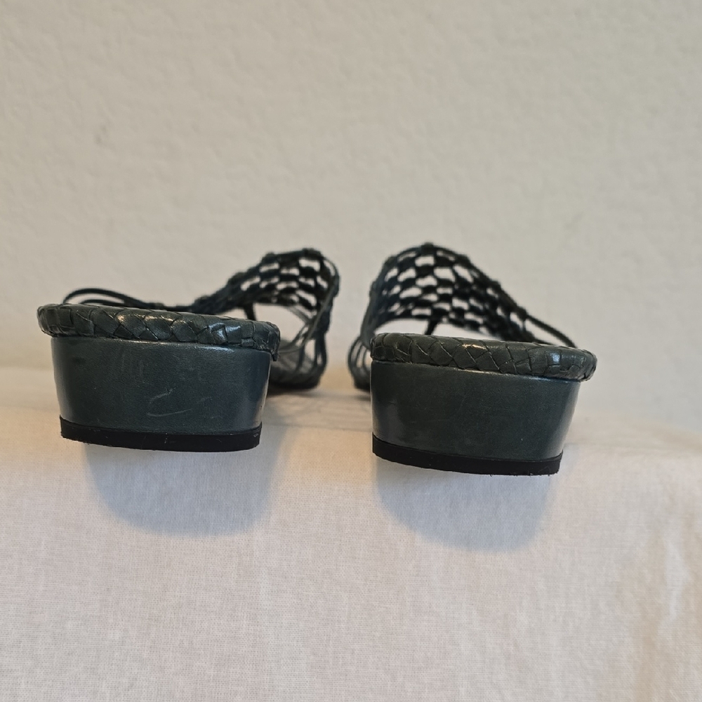 Mezlan Green Sandals Comfortable Slip-On Size 8 1/2 EUC Made In Spain - Picture 11 of 15
